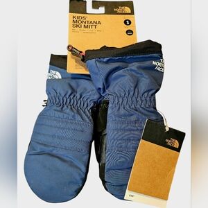 The North Face Montana Ski Mittens Blue Black Warmest Unisex Kid's Size Small